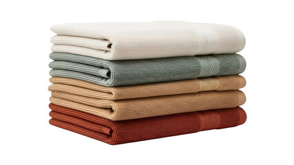 Stack of Folded Towels, isolated on transparent background