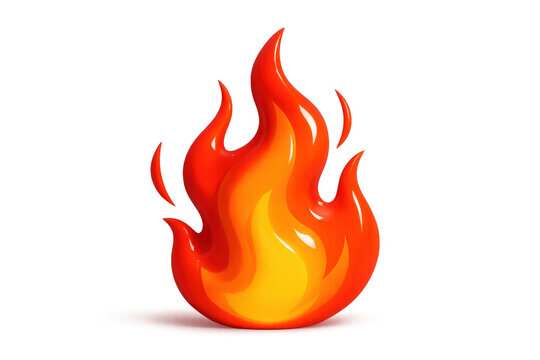Blazing fire emoji icon featuring vibrant red and orange flames displaying heat and warmth with a 3d cartoon style