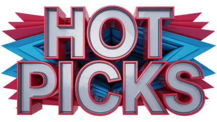 Hot picks text art isolated on transparent background