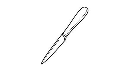Obraz premium Knife line art illustration on white background 