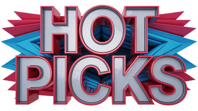 Hot picks text art isolated on transparent background