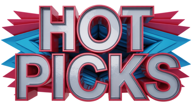 Hot picks text art isolated on transparent background