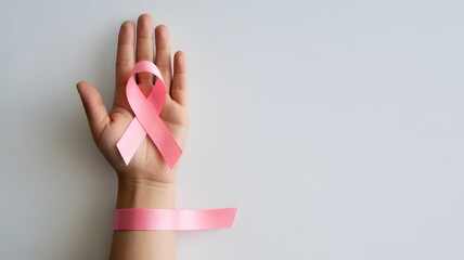 Pink Ribbon Breast Cancer Awareness Support and Hope Charity Healthcare Concept