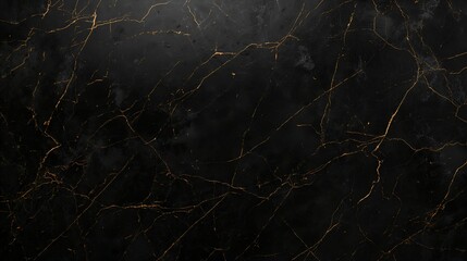 elegant black marble stone surface with golden veins, showcasing natural patterns and texture