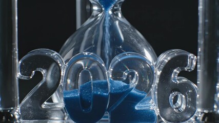 Close Up Blue Sand Hourglass Shaped Like 2026