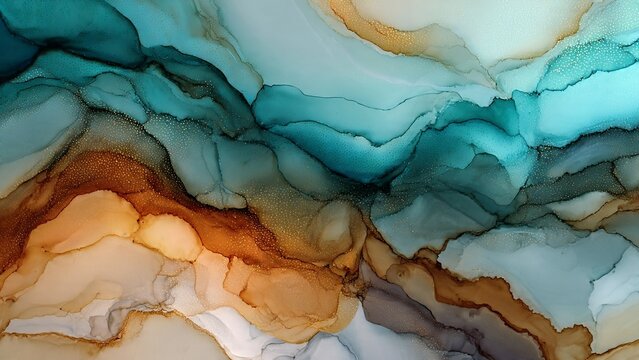 Alcohol ink. Style incorporates the swirls of marble or the ripples of agate. Abstract painting, can be used as a trendy background for wallpapers