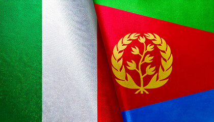 イタリアの国旗とエリトリアの国旗(Italy flag & Eritrea flag.)
