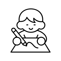 Child drawing with crayons