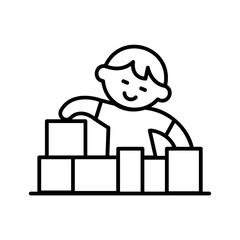 Kids playing with blocks