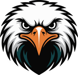Fierce Eagle Head Mascot Vector Illustration. Aggressive Eagle Logo Design for Sports Teams.