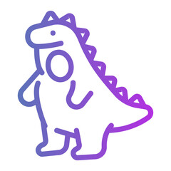 dinosaur costume Line Gradient Icon