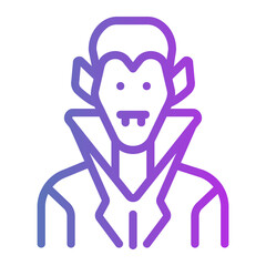 Vampire costume Line Gradient Icon