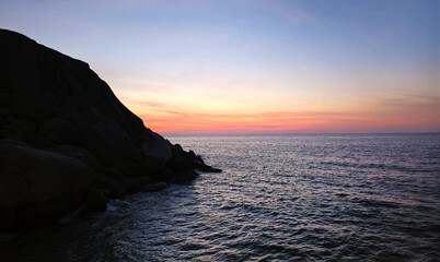 Sunset at Cape Ja Te Kang in the south of Island Ko Tao, Surat Thani, Thailand, Southeast Asia.