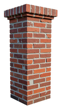 Sturdy brick chimney with classic design, featuring red bricks and clean finish, perfect for enhancing architectural aesthetics