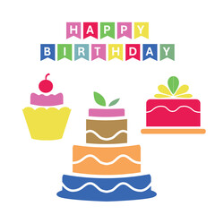 Colorful Birthday Cake Party Collection