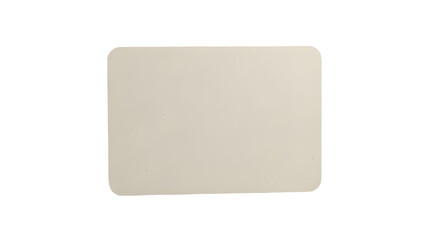 Isolated Neutral Beige Blank Rectangular Card Mockup with Rounded Corners on White Background