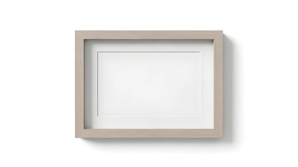 Minimalist Light Beige Square Wooden Photo Frame Mockup Isolated on White