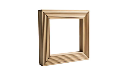 Isolated 3D Render of Minimalist Ribbed Square Frame Structure Mockup on White Background