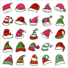 Christmas hat vector design collection