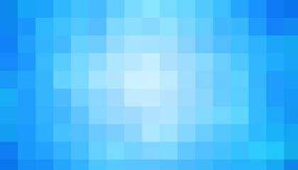 Vibrant Blue Pixelated Abstract Mosaic with Soft Radiant Center Glow