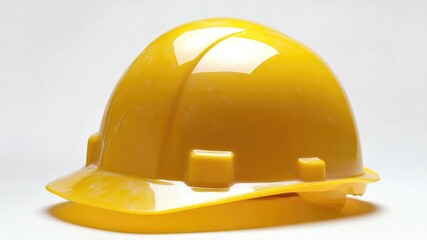 Video A yellow hard hat sits on a table, ready for use
