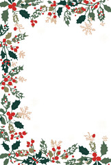  Template Christmas Garland card featuring a flat design aesthetic with a mix of bright and muted colors, minimalist shapes, and simple lines with png Transparent 