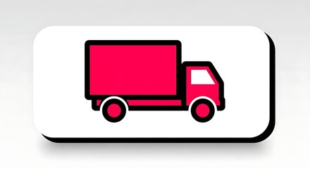 Pink delivery truck icon vector illustration for logistics transportation and shipping service