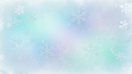 Fototapeta premium Pastel Winter Wonderland: A Dreamy Snowflake Background with Subtle Gradient Hues