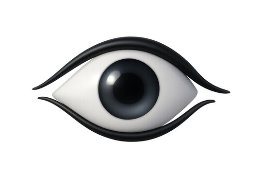 3d eye icon watching and monitoring, symbolizing vision, security, surveillance, and digital observation on transparent background - Powered by Adobe