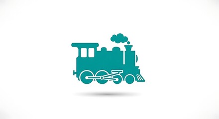 Vector illustration of a steam train locomotive engine transportation railway icon graphic