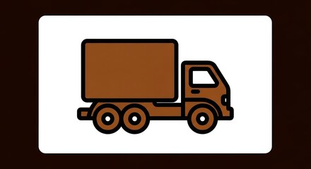 Brown delivery truck vector illustration for transportation and logistics services design needs
