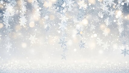 Abstract blue Christmas background illustration with ice snowflakes, winter holiday design, and star light decoration