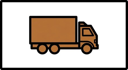 Illustration of a brown delivery truck for transportation and logistics services vector art