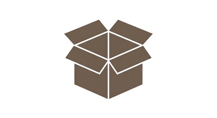 Open cardboard box vector illustration for shipping moving and storage supplies packaging design