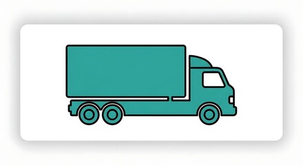 Delivery truck transportation logistics shipping freight cargo vehicle illustration icon graphic