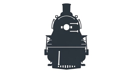 Vintage steam train locomotive engine silhouette vector illustration isolated on white