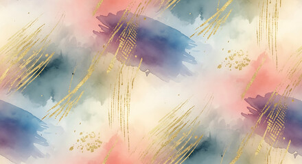 Watercolor Gold Wash Abstract Background for New Year