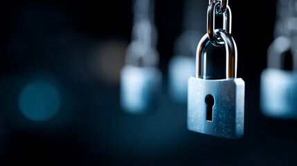 Abstract data protection visualization, defocused internet security elements, cybersecurity concept, digital safety technology, privacy protection system, network defense infrastru