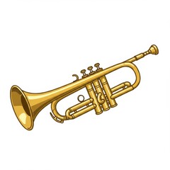 Fototapeta premium Golden Trumpet Illustration Pixel Art