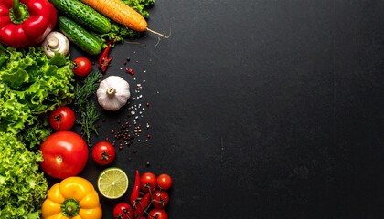 vegetables on a blackboard