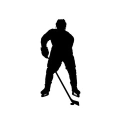 Fototapeta premium Ice hockey player silhouette - vector illustration