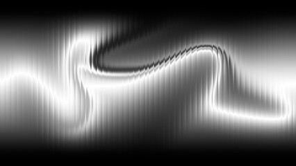 Futuristic Dark Gradient Background, Abstract Black and White Ribbed Glass Metallic Texture