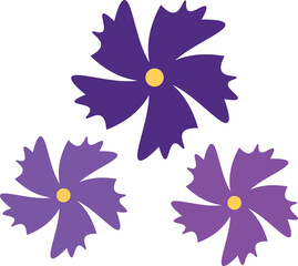 Three blue flower icon