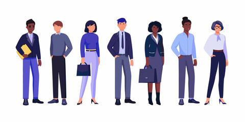 Diverse business team standing together representing professionalism and collaboration