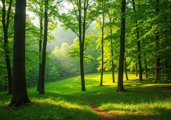 sun rays in the forest