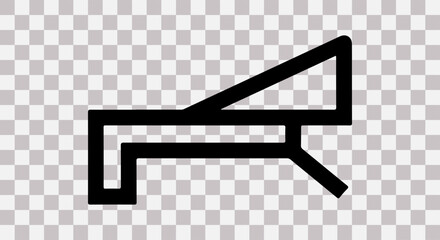 Abstract black geometric shape on transparent background