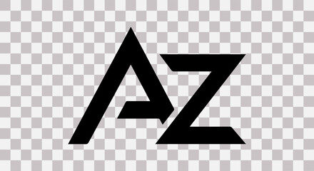 Bold black letter a and z monogram logo design
