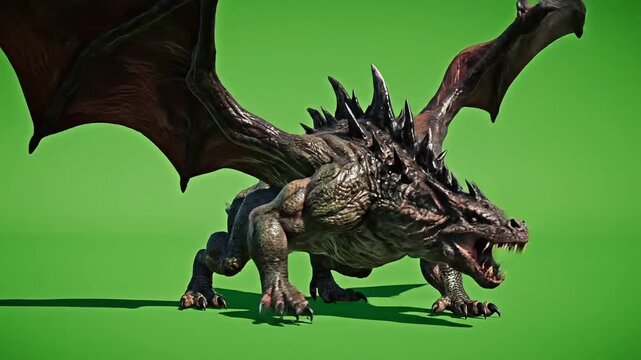 Epic dragon creature animation ready to fly, perfect for fantasy game developers and cinematic storytelling with raw power and mythical presence