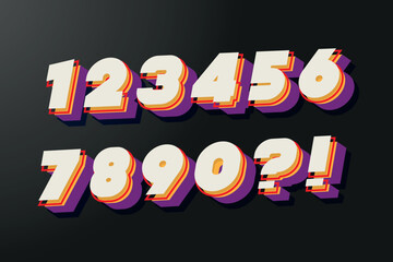 Numbers font and alphabet for back-to-school education marketing promotion design vector illustration