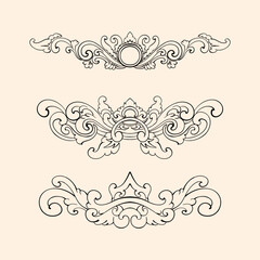 Naklejka premium Ornamental Design Lace Borders and Corners Vector Set